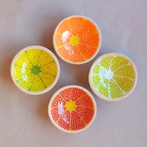 Orange Lemon Lime Grapefruit Mandarin Orange Mini Bowl Dinnerware Set Handmade Ceramic Pottery FRUIT cup Gift for Friend Set of dishes image 1