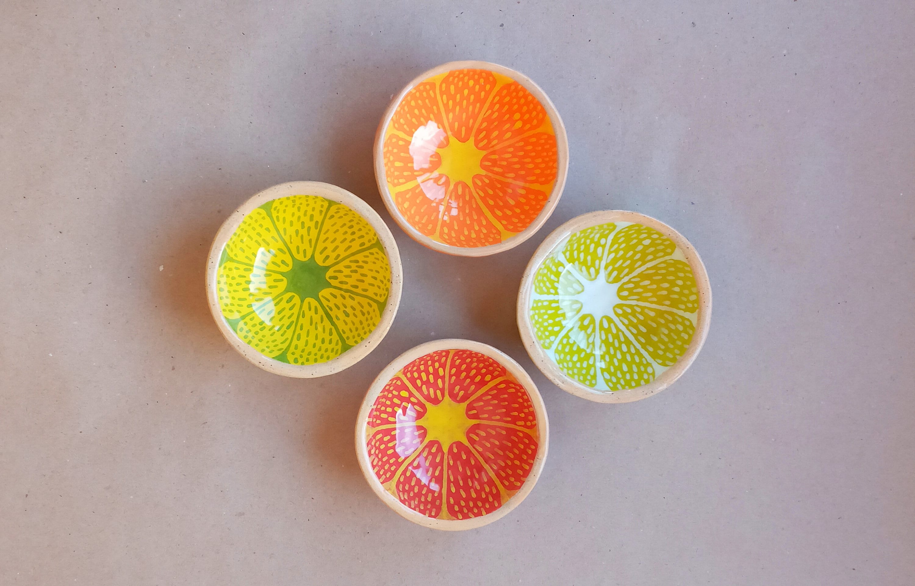 ONE Ceramic Fruit Coaster Jewellery Dish Candle Plate Kitchen Decoration  Soap Coaster Orange/kiwi/passionfruit/apple Etc. -  UK