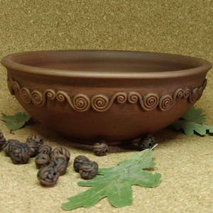 Handmade Terracotta Bowl: Slavic Pottery, Organic Red Clay