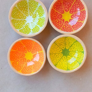 Orange Lemon Lime Grapefruit Mandarin Orange Mini Bowl Dinnerware Set Handmade Ceramic Pottery FRUIT cup Gift for Friend Set of dishes image 2