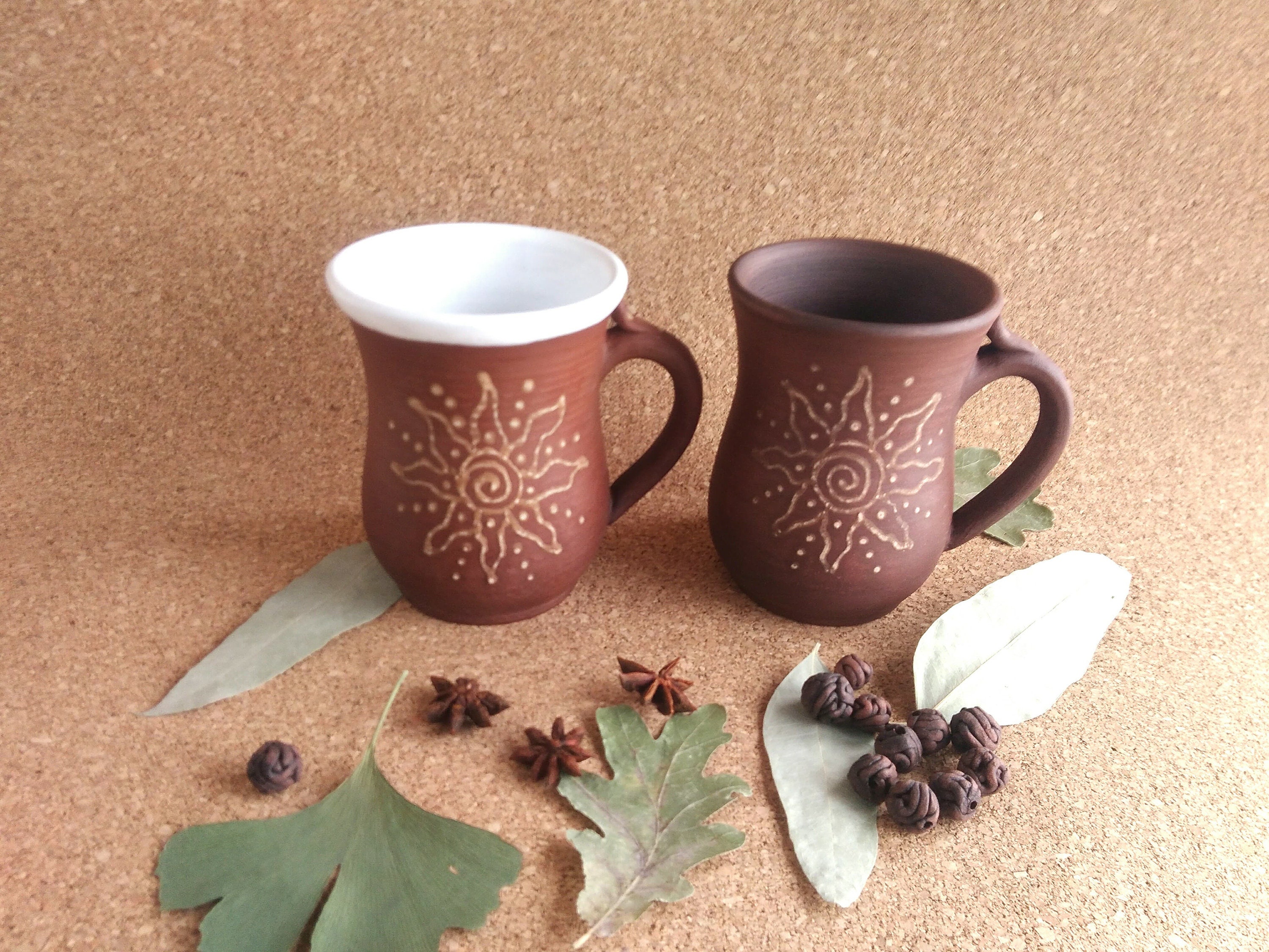 Red clay mug Handmade ceramics Terracotta mug Unglazed clay Etsy