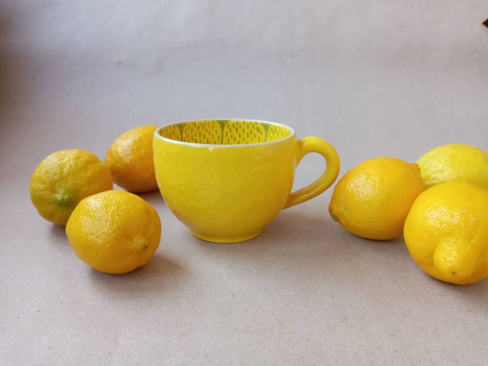 Lemon MUG Fruit mug Big cup Half of lemon Yellow cup Lemon mug Etsy