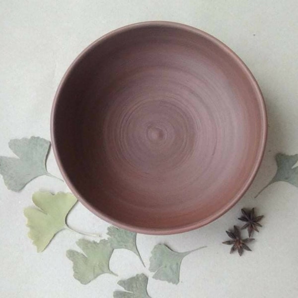 Unglazed bowl Simple Deep wide bowl Slavic Rustic plate Handmade pottery  Unglazed pottery Ceramic bowl no desing Organic bowl Plain bowl