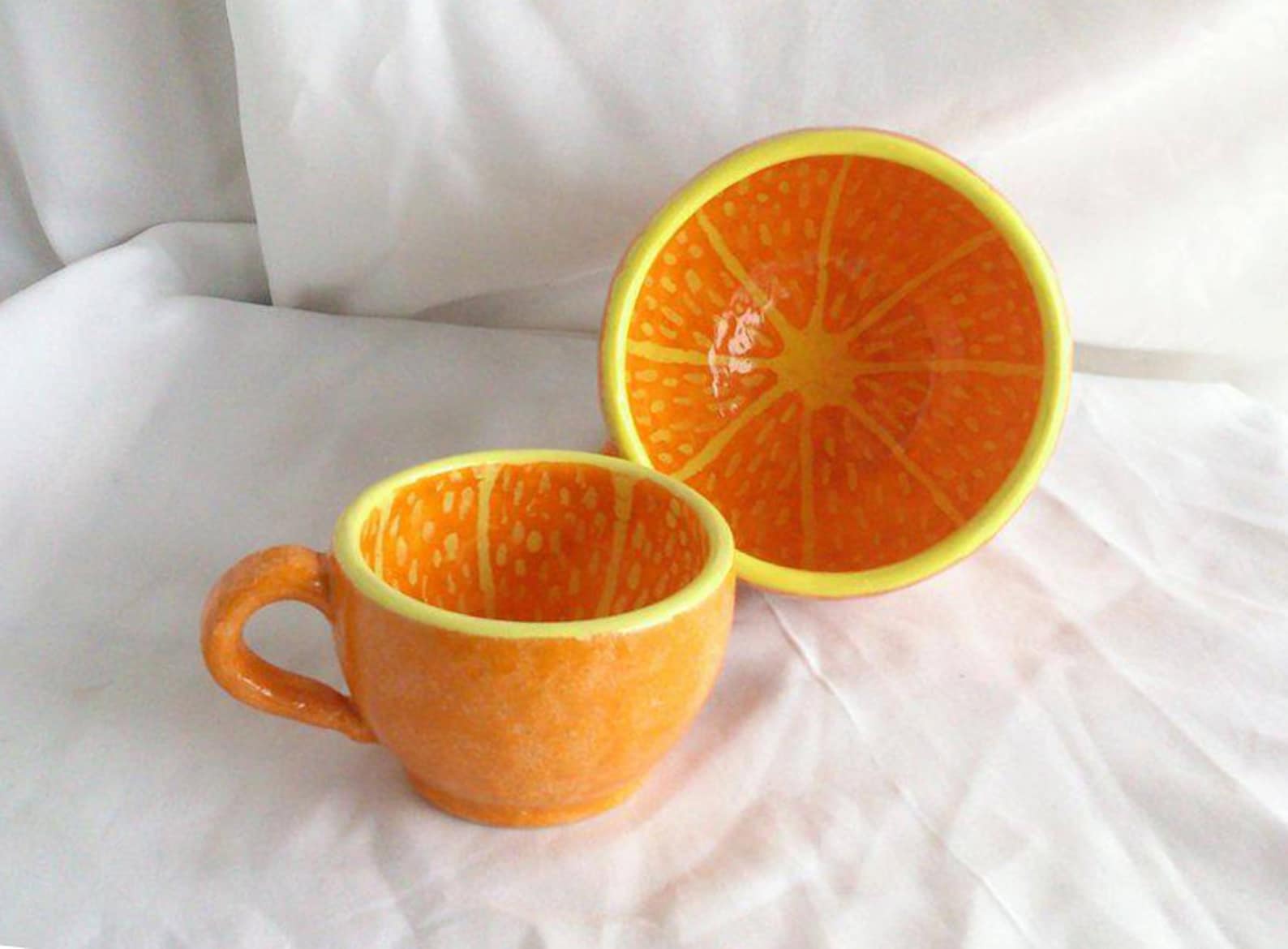 Orange MUG Fruit Mug Big Cup Half of Orange Cup Tangerine Mug Etsy