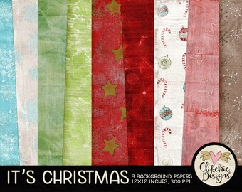 Christmas Digital Paper Pack - Christmas Digital Scrapbooking - Digital Scrapbook Paper Pack - Christmas Paper Pack