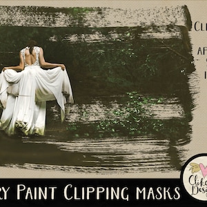 Photoshop Clipping Masks - 5 Dry Paint Photoshop Photography Masks, Digital Photo Masks, Photoshop Masks, Digital Scrapbooking Masks