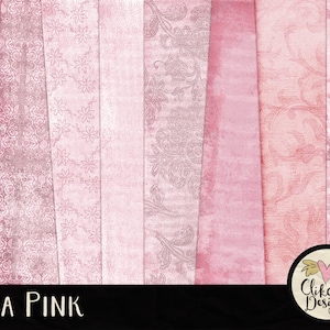 Baby Rosa Digital Paper Pack - Ala Rosa Digitales Scrapbook Hintergrundpapiere - Hübsches weiches Rosa Digitales Textur Papiere, Baby Rosa Papier Pack
