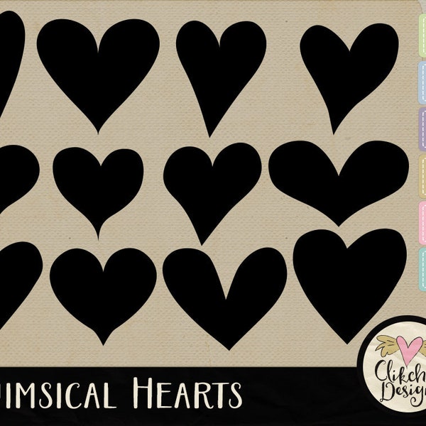 Heart SVG Cutting Files, Heart DXF Cut File, Heart Clipart, Heart Photoshop Brushes, Valentine Heart Custom Shapes, EPS Vector,