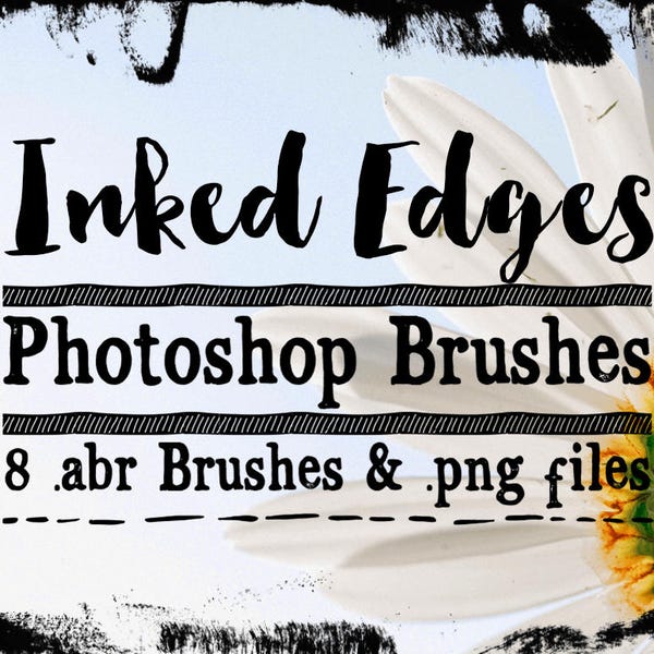 Inked Edge Photoshop Brushes ClipArt - Grunge Chalked or Ink Edges Digital Stamps, 8 .abr brushes, Ink Clipart, Ink brushes, Photoshop Ink