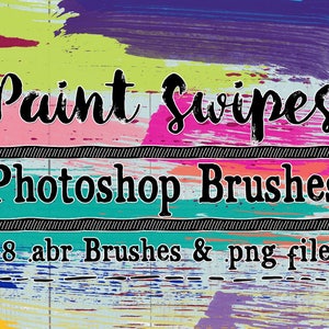 Paint Swipe Photoshop Brushes & Digital Stamps Clip art - 48 abr brushes and png files