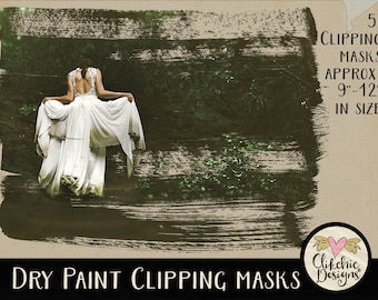 Dry Paint Photoshop Clipping Masks: Arty Photo Effects (Digital Download)