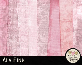 Baby Rosa Digital Paper Pack: Shabby Chic Texturen (Digitaler Download)