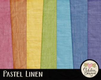 Pastel Linen Digital Paper Pack: Scrapbook Background Textures (Digital Download)
