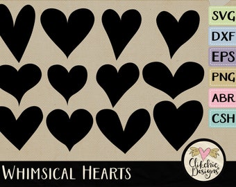 Clipart SVG coeur fantaisiste : formes personnalisées pour la Saint-Valentin (téléchargement numérique)