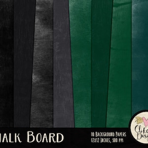 Chalkboard Digital Paper Pack Chalk Board, Blackboard Digital Scrapbook Paper Textures, Chalkboard Digital Background Paper, Digital Paper image 1