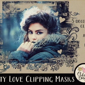 Photoshop Photo Clipping Masken - 5 Photoshop Kunst Fotografie Masken - Digitale Scrapbook Fotomasken, Photoshop Masken, Digitale Fotomasken