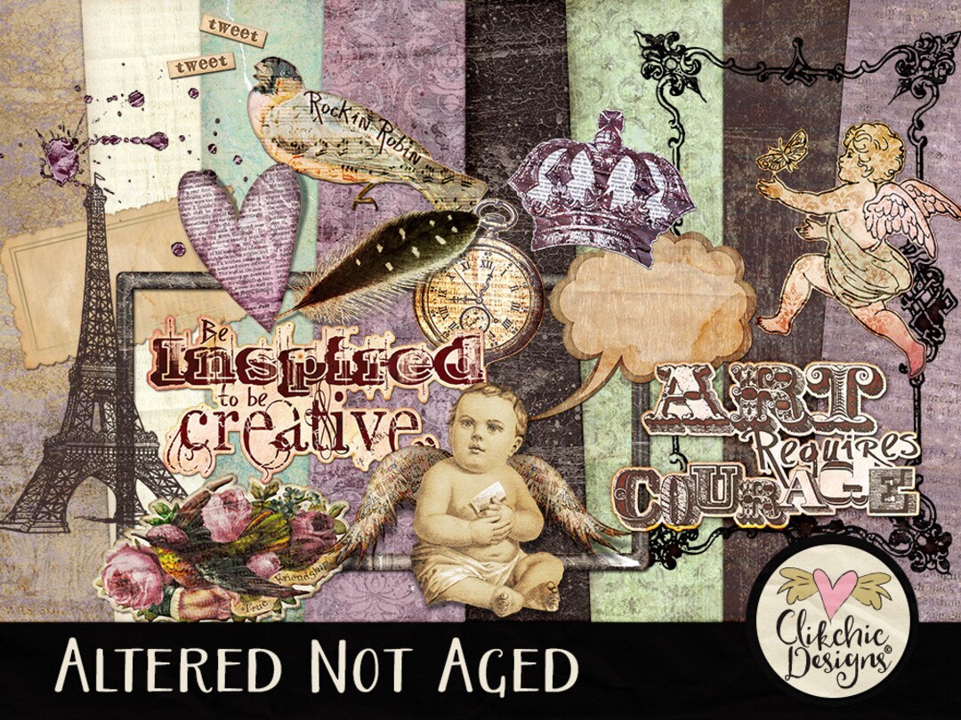 Art Journal Digital Scrapbooking Kit Clip Art Art Journal Digital