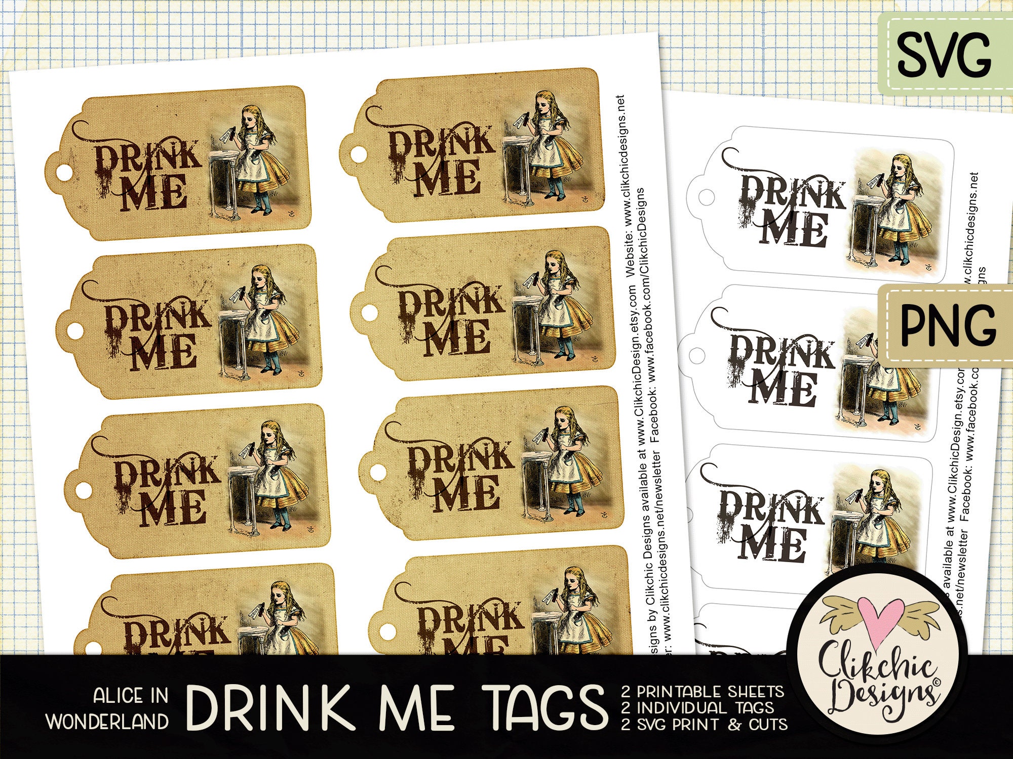 Alice in Wonderland Tags Drink Me Tags Printable Sheet Drink Me Tag ...