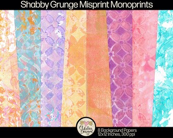 Shabby Grunge Digital Paper Pack: Monoprint Textures (Digital Download)