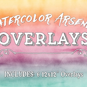 Watercolor Overlays Clipart - Graphic Design & Photo Overlays - Art Photography Overlays - Water Color Paint Overlays, Watercolor Overlays