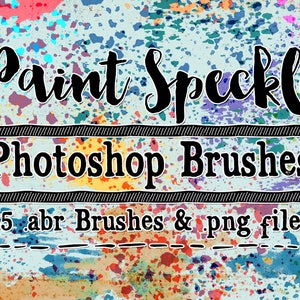Watercolor Photoshop Brushes & Speckled Paint Digital Stamps Clip Art - 35 abr Photoshop brushes and transparent pngs