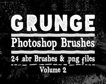 Grunge Photoshop Brushes Clip art & Digital Stamps - 24 Grunge Brushes Vol 2 - Grunge Texture clipart, Distressing Brushes
