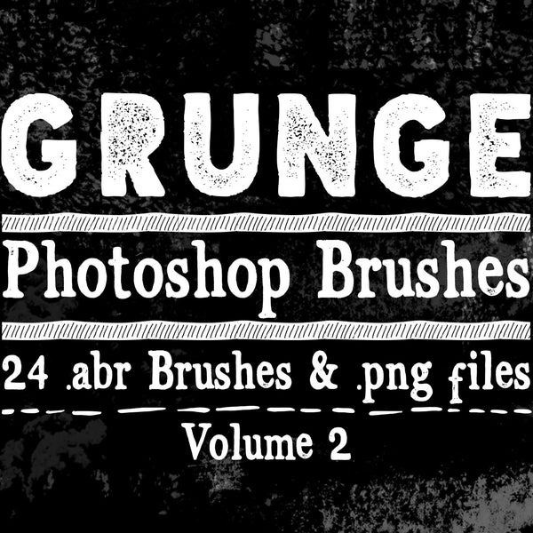 Grunge Photoshop Brushes Clip art & Digital Stamps - 24 Grunge Brushes Vol 2 - Grunge Texture clipart, Distressing Brushes