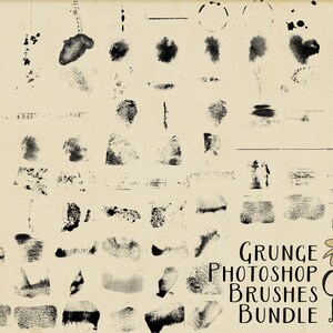 Grunge Photoshop Brushes Collection 50% Off Grunge Digital Brushes, 100 .png Texture Images & abr brushes image 2