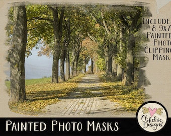 Painted Photo Clipping Masks - 8 Photoshop Painted Photography Clipping Masks, Digital Photo masks, Photoshop Masks, photography masks