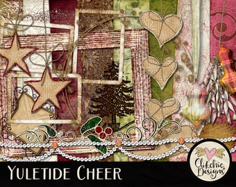 Kit per album di ritagli natalizi Yuletide Cheer: clipart digitali (download digitale)