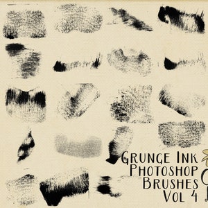 Grunge Photoshop Brushes Collection 50% Off Grunge Digital Brushes, 100 .png Texture Images & abr brushes image 6