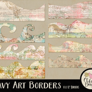 Border Clipart, Shabby Digital Scrapbook Clip Art Borders Embellishments - Digital Paper Borders Clip Art, Vintage Border Clip Art