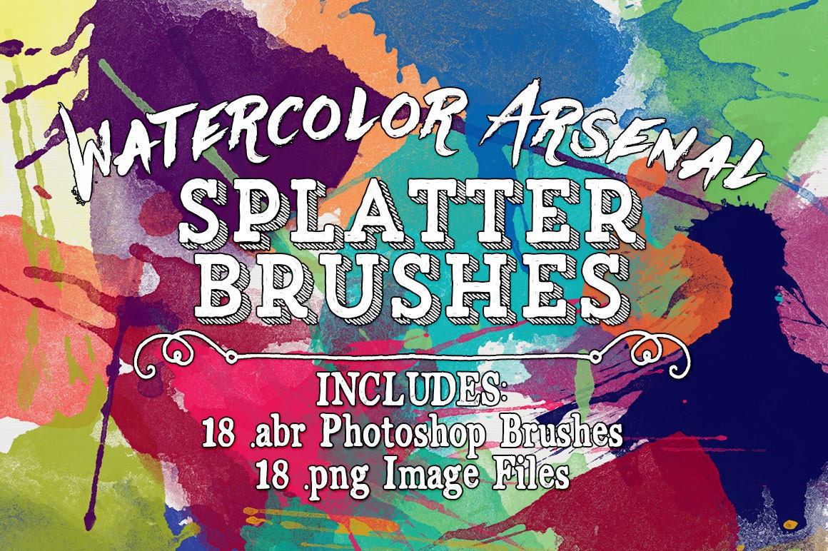 Watercolor Photoshop Brushes Splatter Watercolor Brushes - Etsy