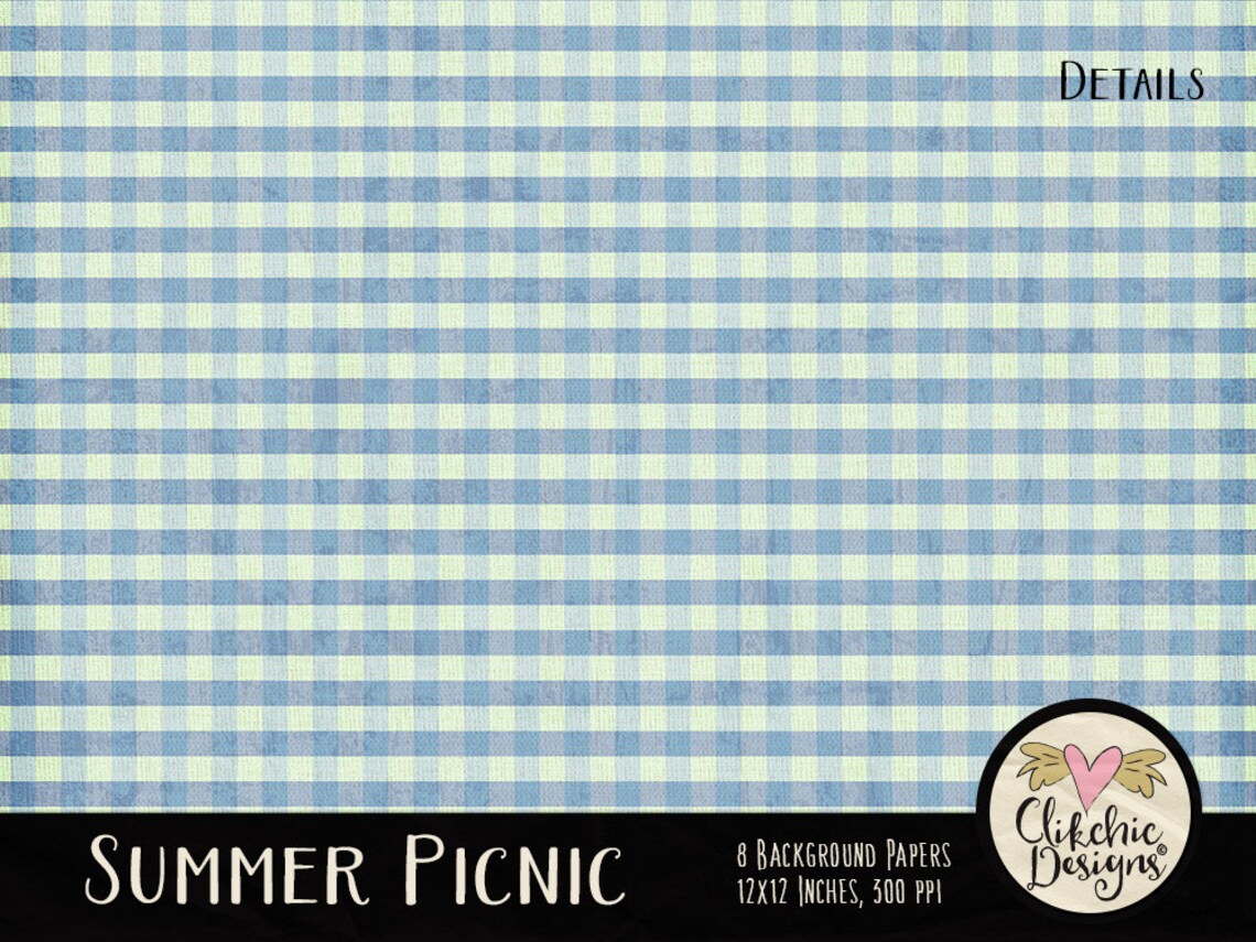 Gingham Digital Paper Pack Checkered Digital Scrapbook Paper Etsy