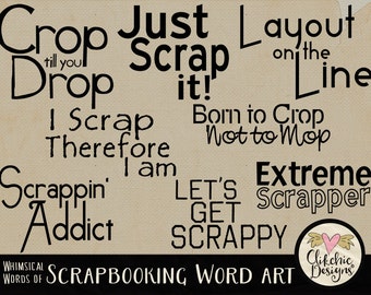 Word Art Clipart Scrapbooking, Scrapbooking Scrapbooking numérique Word art Clip Art & fabrication de cartes - Scrapbooking typographie Word Art superpositions