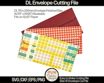 Slimline DL Envelope SVG Template: DIY Card Envelope (Fits 12x12 Paper)