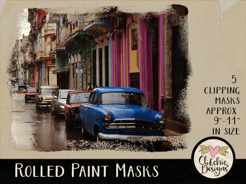 Rolled Paint Photo Masks: Arty Photoshop Clipping Masks (digital ...