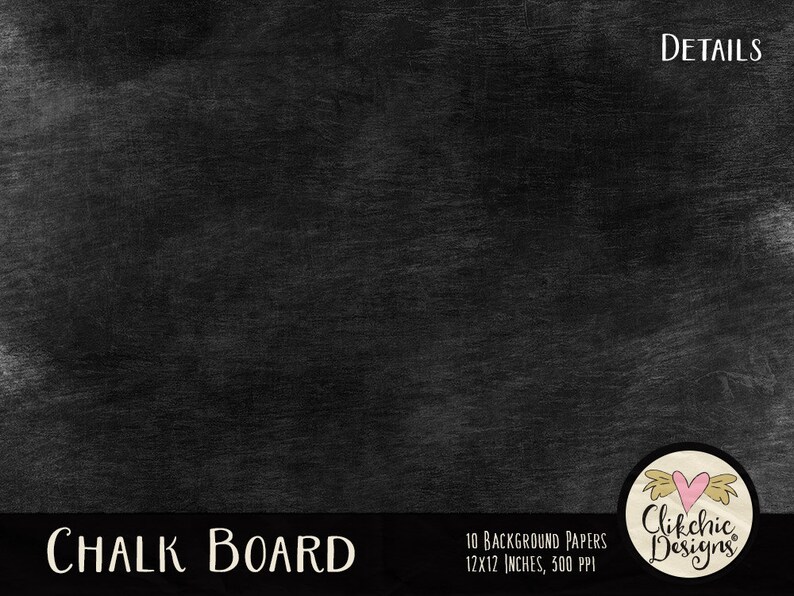 Chalkboard Digital Paper Pack Chalk Board, Blackboard Digital Scrapbook Paper Textures, Chalkboard Digital Background Paper, Digital Paper image 3