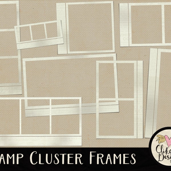 Frame ClipArt - Digital Stamp Frames Digital Scrapbook Elements - Stamp Cluster Digital Frames Embellishments, Scrapbooking Frames Clip art
