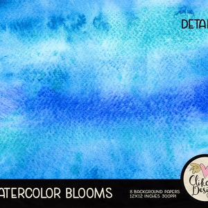 Watercolor Digital Paper Pack Watercolor Rainbow Blooms Digital Scrapbook Paper, Background Textures, Scrapbooking Paper Pack image 4