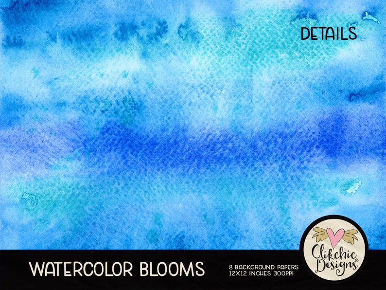 Watercolor Digital Paper Pack Watercolor Rainbow Blooms Digital Scrapbook Paper, Background Textures, Scrapbooking Paper Pack image 4