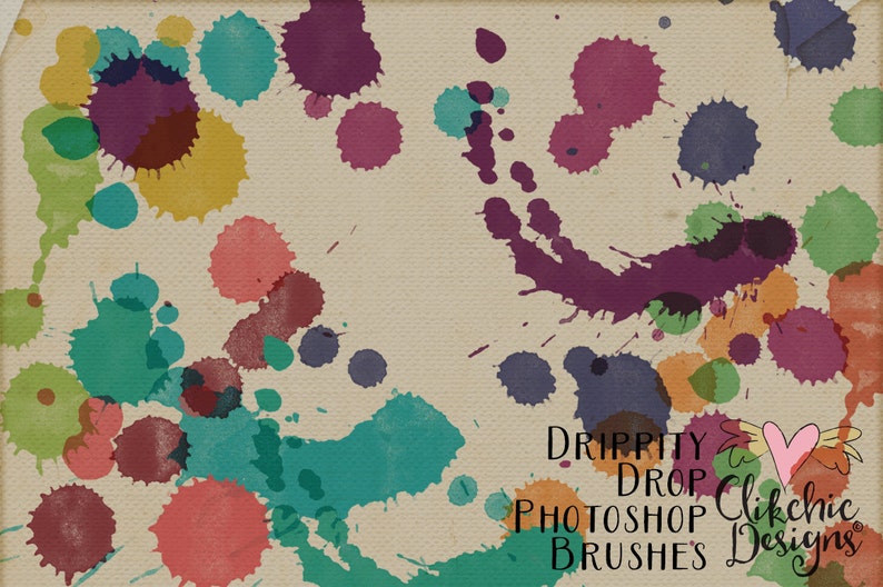 Paint Splatter Brushes & Digital Stamps Watercolor Paint