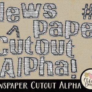 新聞のアルファ クリップ アート - ニュース印刷デジタル スクラップブック - ニュース ペーパー切り抜きアルファベット クリップ アート、デジタル文字、紙のアルファ