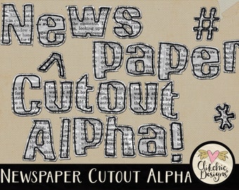 newspaper alphabet etsy