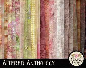 Digital Paper Pack, 24 Shabby Vintage Digital Scrapbook Paper Backgrounds - Shabby Paper Pack, Altered Anthology - Vintage Paper