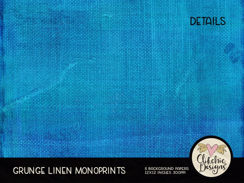 Grunge Linen Digital Paper Pack Grunge Monoprint Painted Gradient Digital Scrapbook Paper, Background Textures, Scrapbooking Paper Pack image 3