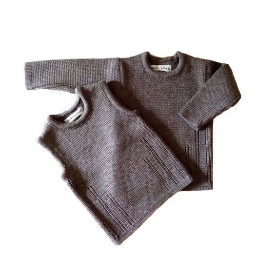 Kleding Jongenskleding Babykleding voor jongens Truien Baby's/kindergebreide lamswoltrui met eikenknopen/trui/vest/peuters 