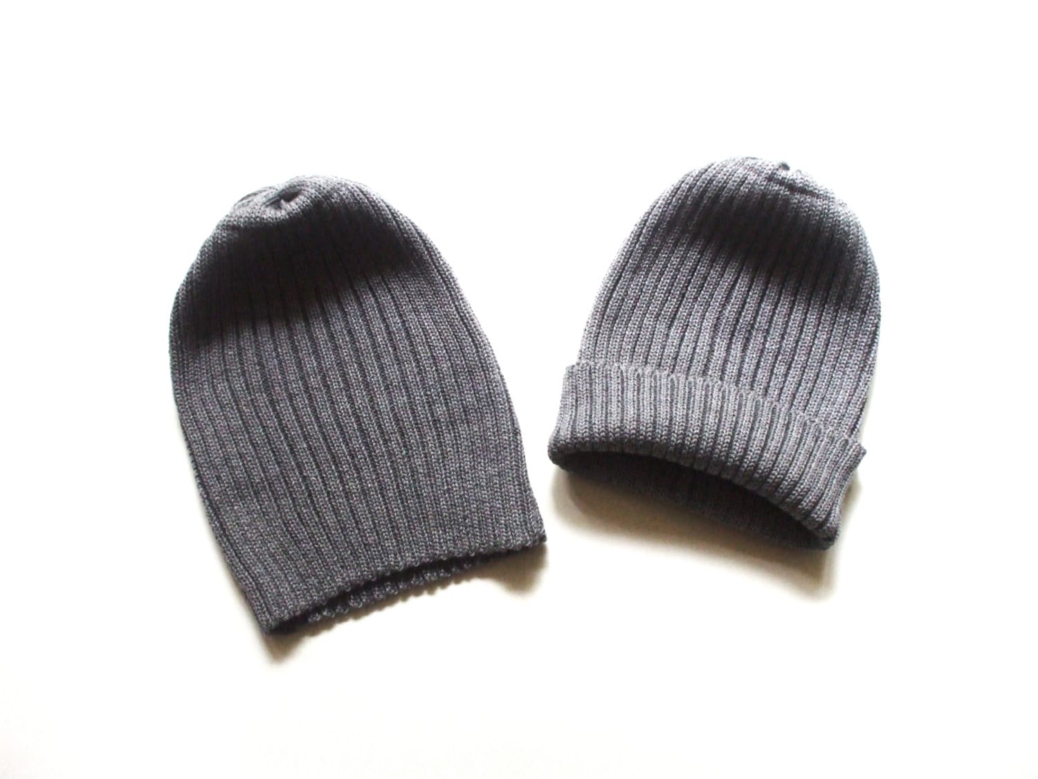 Men's Merino Wool Beanie Hat/rib Knit 