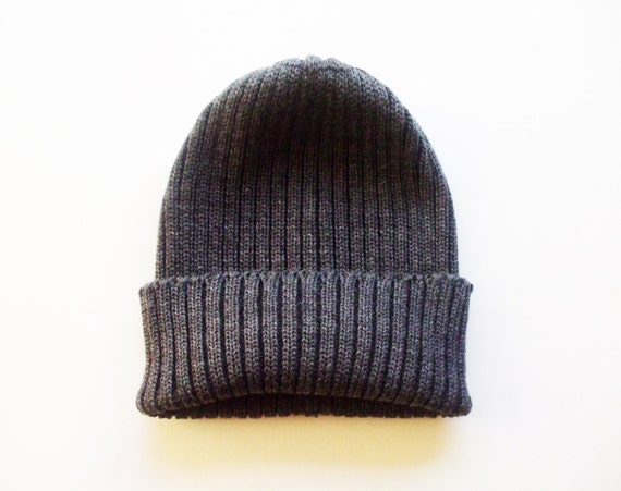 Men's Merino Wool Beanie Hat/rib Knit 