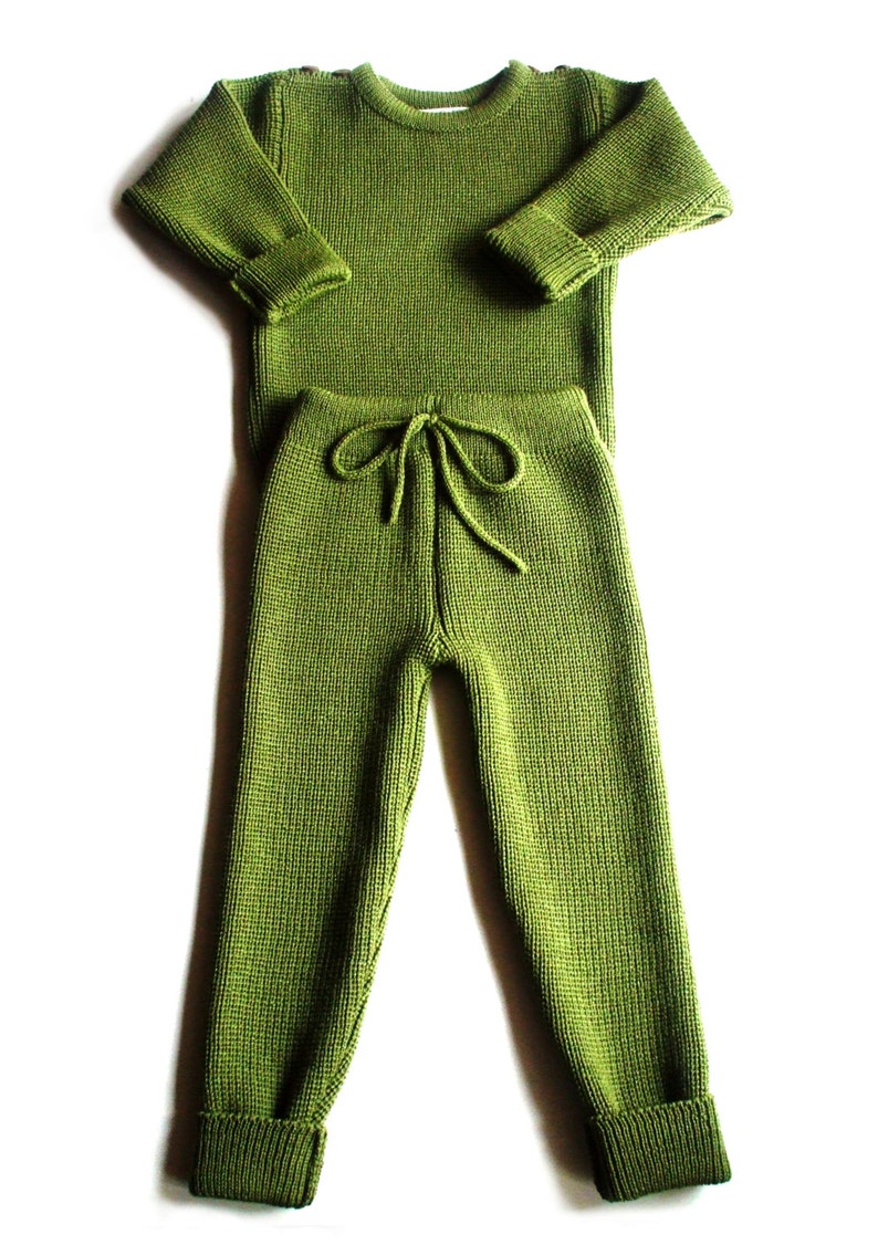 BabiesChildren/'sToddlers Virgin wool round neck sweater and pants setoutfittrousersleggingspulloverspring